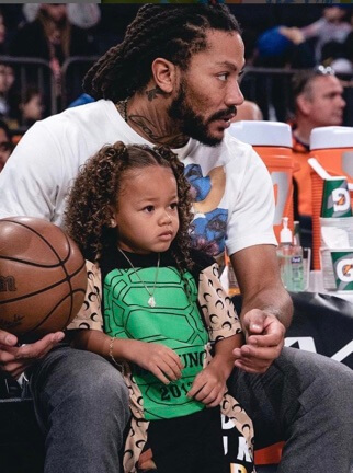 Layla Malibu Rose with her father, Derrick Rose.